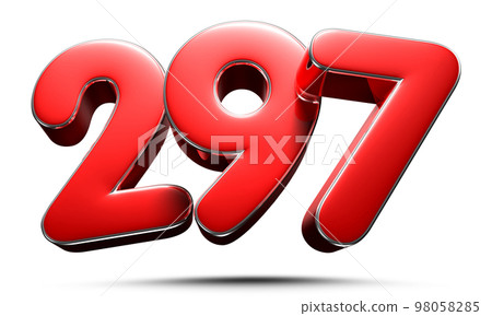 Number 297 red 3D. 98058285