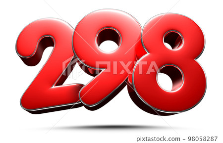 Number 298 red 3D 98058287