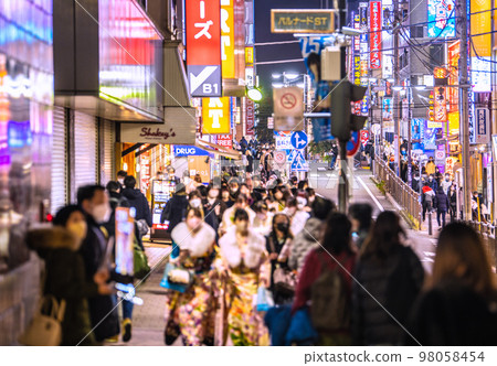 Yokohama cityscape in Japan Coming-of-Age Day ... Many people in front of Yokohama Station ... More than 700,000 hospitalized or recuperating nationwide ... = January 9 98058454