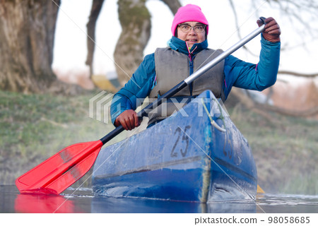 Seniors kayaking, activity. Happy senior. Active elderly concept around the world 98058685