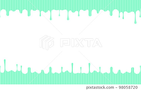 Melting and dripping striped mint chocolate green background Melting and dripping striped mint chocolate green background 98058720