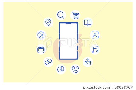 Illustration 11 that visualizes what you can do with a smartphone Illustration 11 that visualizes what you can do with a smartphone 98058767