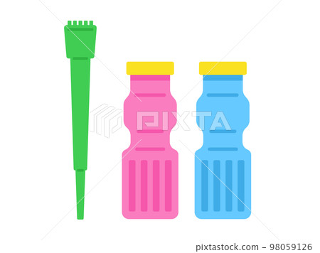 Illustration of soap bubble straw and soap liquid Illustration of soap bubble straw and soap liquid 98059126
