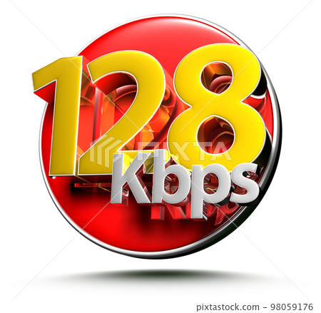 128 kbps red circle 3D. 128 kbps red circle 3D. 98059176