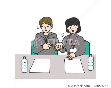 A deafblind person moderates and gives a lecture A deafblind person moderates and gives a lecture 98059236