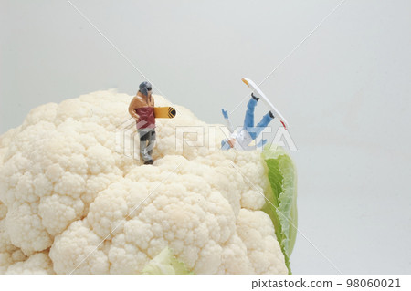 a figures of snowboarder on Whole Cauliflower Vegetable 98060021
