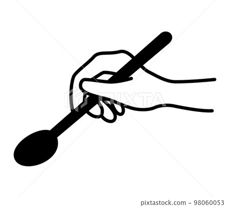 Illustration material of a hand holding a spoon 98060053