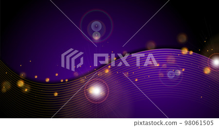 Violet wavy corporate background with golden bokeh light 98061505