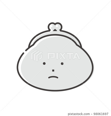 Yellow purse with a troubled face-Image material for money, household budget, and fortune down 98061697