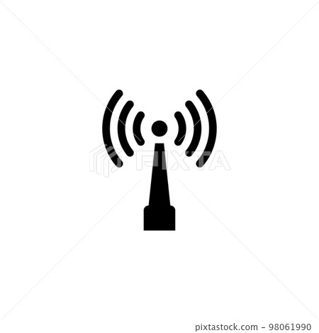 Wireless Antenna, Network Transmitter. Flat Vector Icon illustration. Simple black symbol on white background. Wireless Antenna, Network Transmitter sign design template for web and mobile UI element. Wireless Antenna, Network Transmitter. Flat Vector Icon illustration. Simple black symbol on white background. Wireless Antenna, Network Transmitter sign design template for web and mobile UI element. 98061990