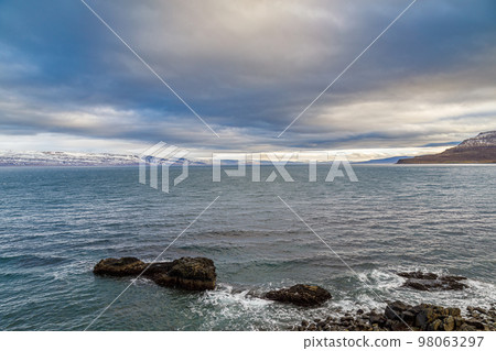 Early morning light on Isafjardardjup fjord, North Iceland 98063297