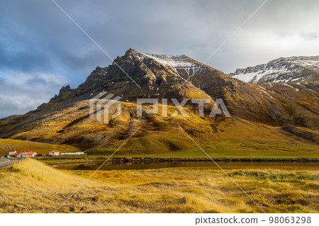 The landscape around the fjord Isafjardardjup in North Iceland The landscape around the fjord Isafjardardjup in North Iceland 98063298
