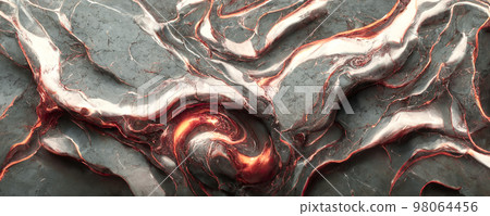 Splendid wavy pattern pink gold digital art marbling 3D illustration. Splendid wavy pattern pink gold digital art marbling 3D illustration. 98064456