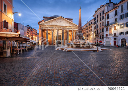 Rome, Italy at The Pantheon, an Ancient Roman Temple 98064621