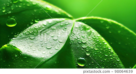 Green leaf background close up view. Nature foliage abstract. Beautifule leave texture. 98064639