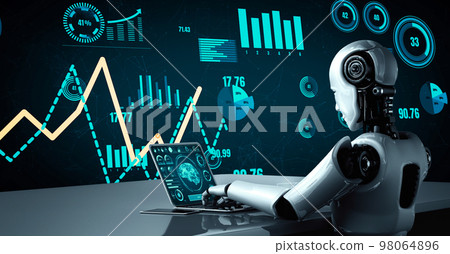 Future financial technology controll by AI robot huminoid uses machine learning Future financial technology controll by AI robot huminoid uses machine learning 98064896