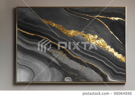 Splendid home interior abstract painting on the wall digital art 3D render. Splendid home interior abstract painting on the wall digital art 3D render. 98064898