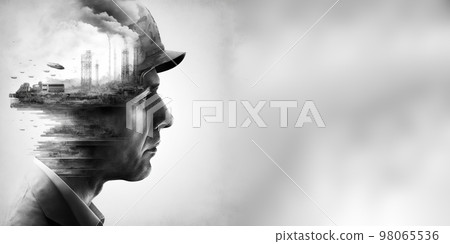 Building construction engineering project devotion with double exposure design Building construction engineering project devotion with double exposure design 98065536