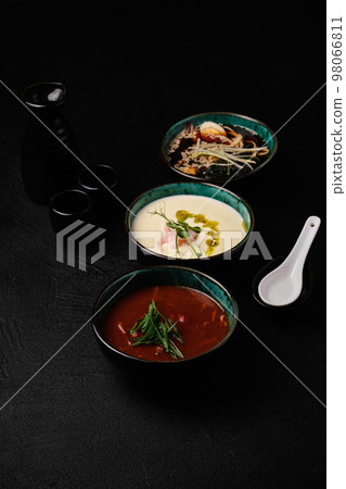 A variety of hot dishes in the restaurant, healthy food 98066811