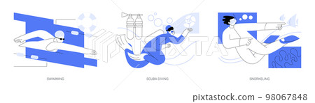 Summer holiday sport abstract concept vector illustrations. 98067848