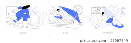 Summer adventure sport abstract concept vector illustrations. Summer adventure sport abstract concept vector illustrations. 98067849