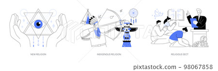 Spiritual movement abstract concept vector illustrations. 98067858