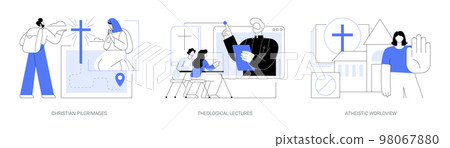 Religious doctrine abstract concept vector illustrations. Religious doctrine abstract concept vector illustrations. 98067880