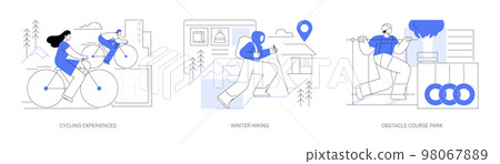 Active lifestyle abstract concept vector illustrations. 98067889