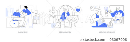 Older generation lifestyle abstract concept vector illustrations. 98067908