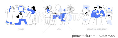 Human rights abstract concept vector illustrations. 98067909