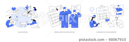 Community service abstract concept vector illustrations. 98067910