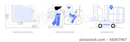 IoT city transport abstract concept vector illustrations. IoT city transport abstract concept vector illustrations. 98067967