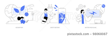 Eco charging solution abstract concept vector illustrations. Eco charging solution abstract concept vector illustrations. 98068087
