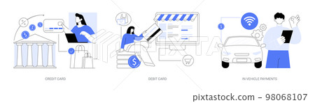 Payment options abstract concept vector illustrations. 98068107