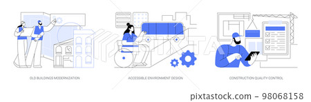 Building and rennovation abstract concept vector illustrations. 98068158