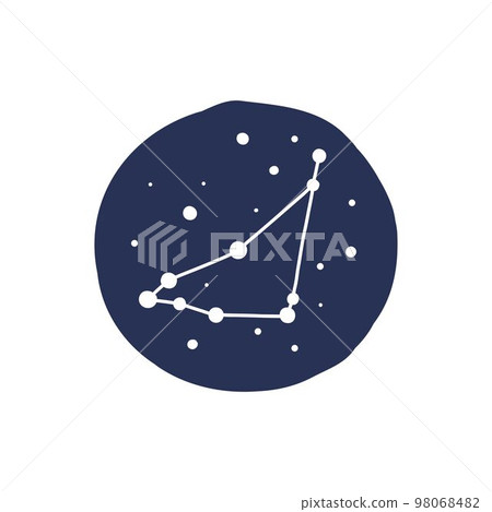 capricorn constellation doodle icon, vector color line illustration 98068482