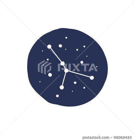 cancer constellation doodle icon, vector color line illustration 98068483