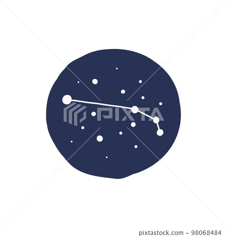 aries constellation doodle icon, vector color line illustration 98068484
