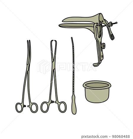 vaginal exam kit doodle icon, vector color line illustration 98068488