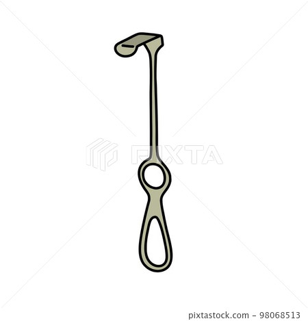 surgical retractor doodle icon, vector color line illustration 98068513