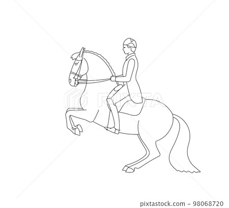 Classic dressage, trick on a horse Classic dressage, trick on a horse 98068720