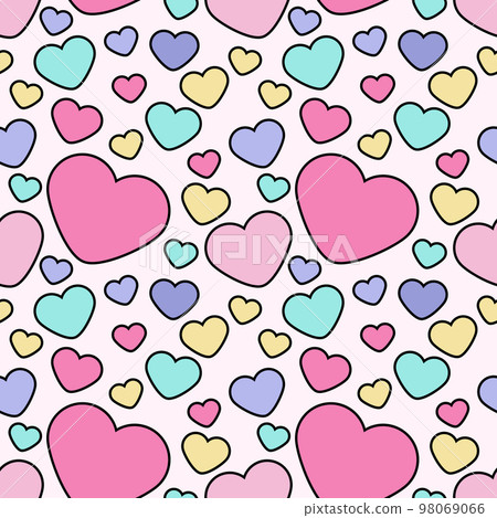 Seamless pattern with hearts on a pink background 98069066