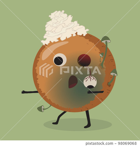 isolated cute zombie pie in cartoon style. simple. 98069068