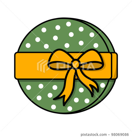 Gift box, present, isolated. Color green packaging 98069086