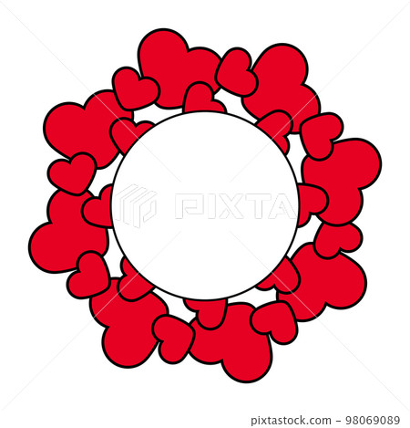 Red hearts in the form of a frame with space 98069089