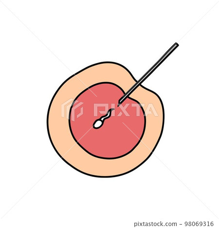 artificial insemination doodle icon, vector color line illustration 98069316