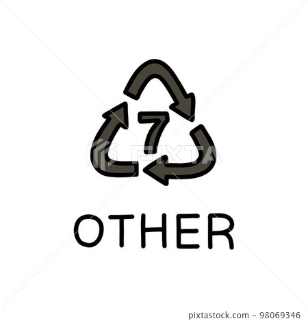 type of plastic symbol other doodle icon, vector color line illustration type of plastic symbol other doodle icon, vector color line illustration 98069346