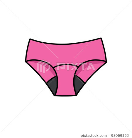menstrual panties doodle icon, vector color line illustration 98069363