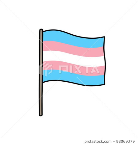 Transgender pride flag doodle icon, vector color line illustration 98069379