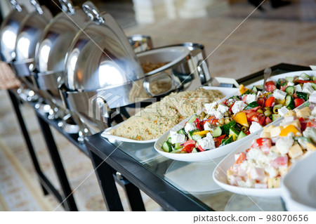 buffet table with salads buffet table with salads 98070656